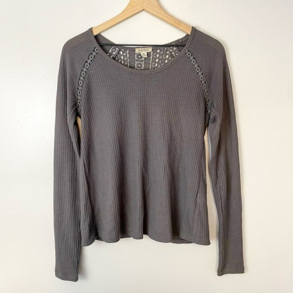 LUCKY BRAND lace long sleeve tee shirt